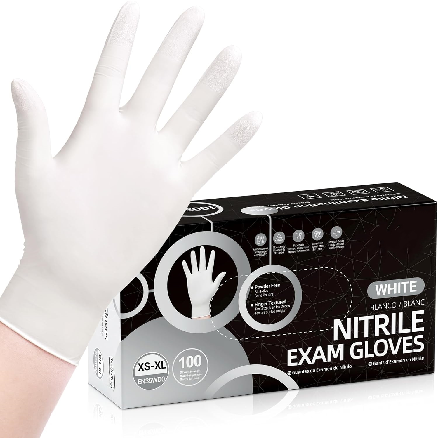 100 Pcs Disposable Nitrile Glo - Latex Disposable Glove 评论和价格