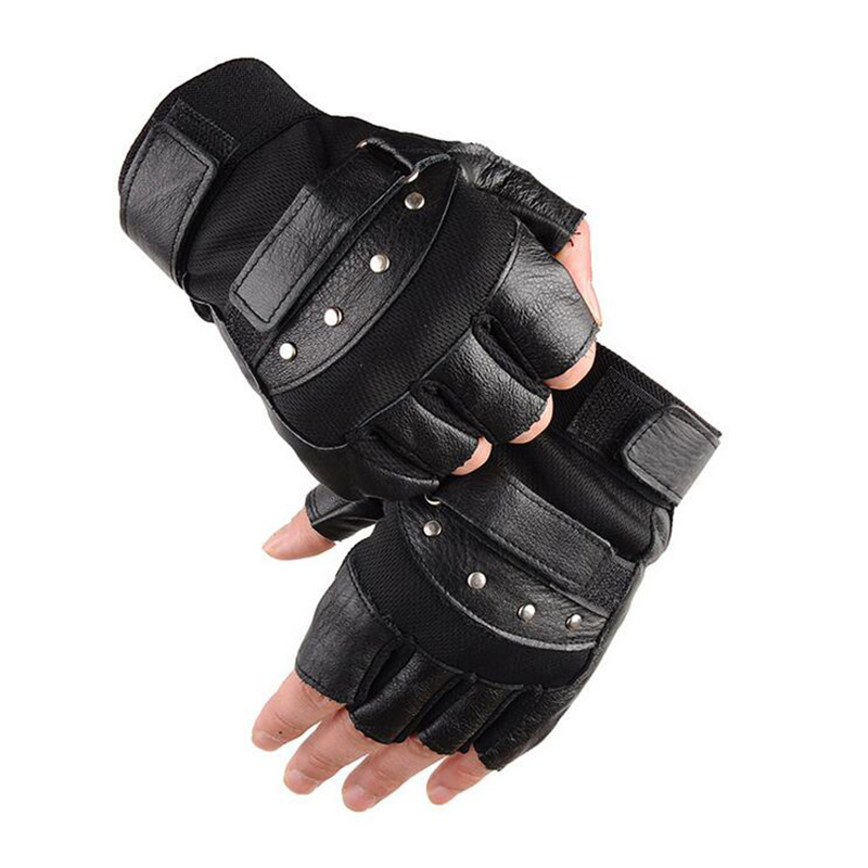Men's Half Finger Leather Fitn - Workout Glove Gym 评论和价格