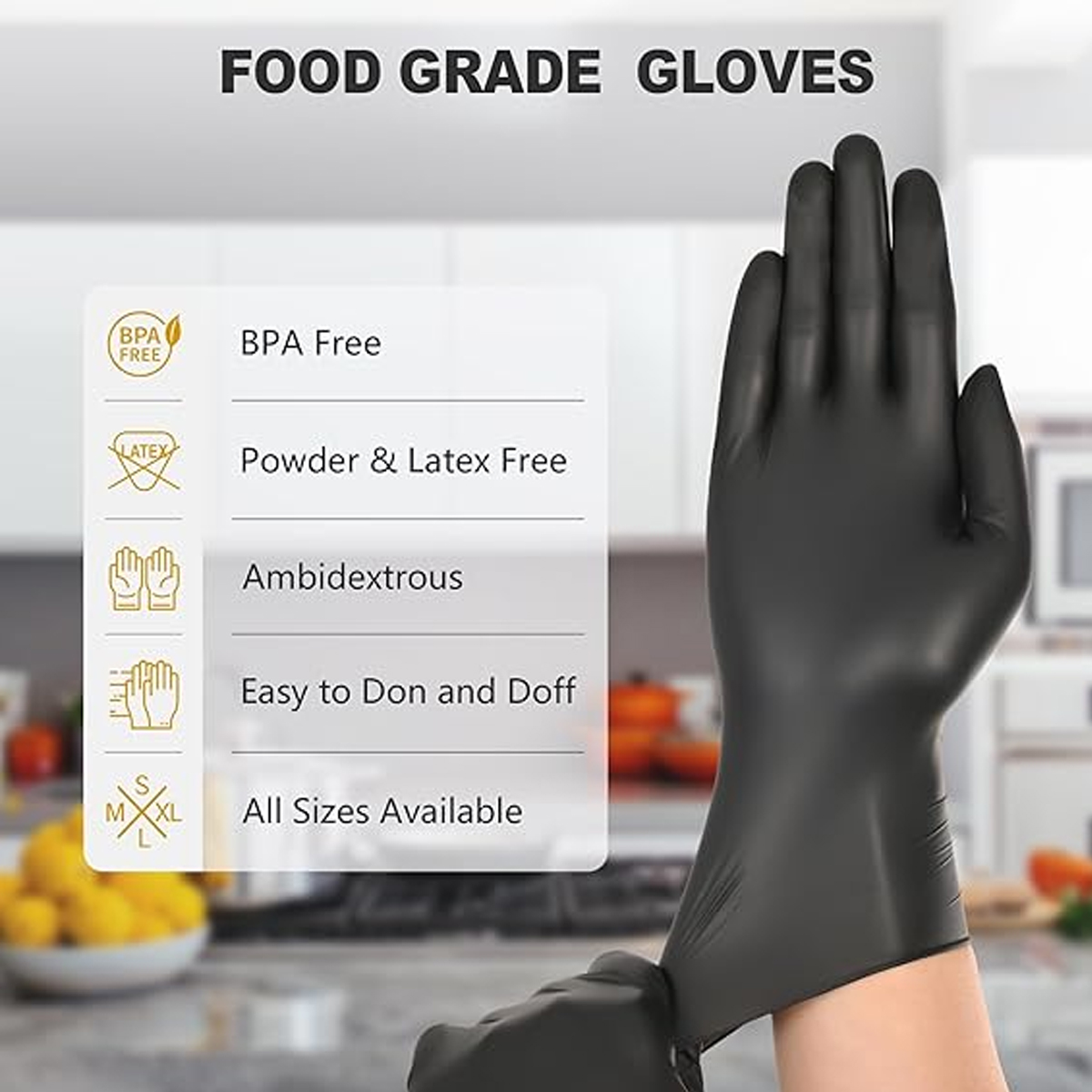 Heavy-Duty Black Disposable Ni - Latex Disposable Glove 评论和价格
